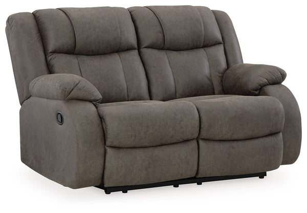 First Base - Reclining Loveseat - Gunmetal