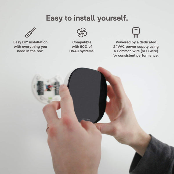 ecobee - Enhanced Smart Programmable Touch-Screen Wi-Fi Thermostat with Alexa, Apple HomeKit and Google Assistant - Black