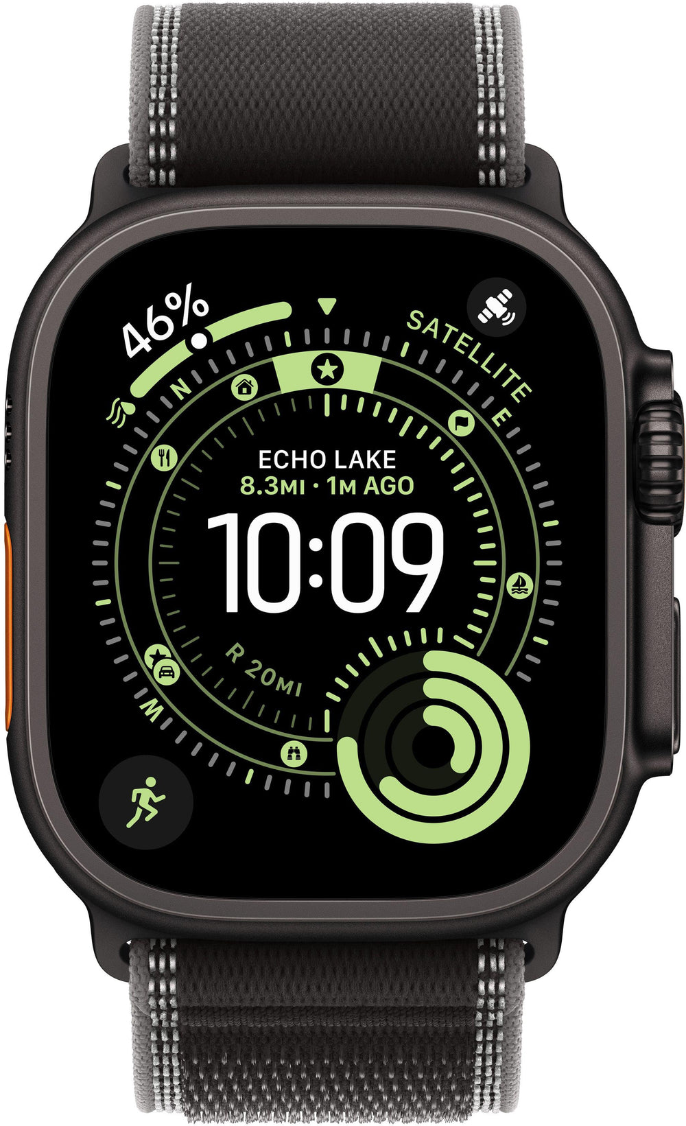 Apple Watch Ultra 3 (GPS+Cellular) 49mm Titanium Case with Black/Charcoal Trail Loop - M/L - Black - (2025)