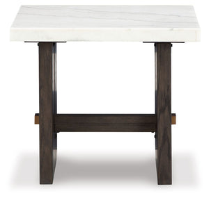 Burkhaus - Mesa Auxiliar Rectangular - Blanco / Marrón Oscuro