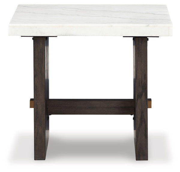Burkhaus - Mesa Auxiliar Rectangular - Blanco / Marrón Oscuro