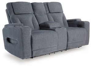 Studio Cave - Sofá biplaza reclinable eléctrico con consola - Acero
