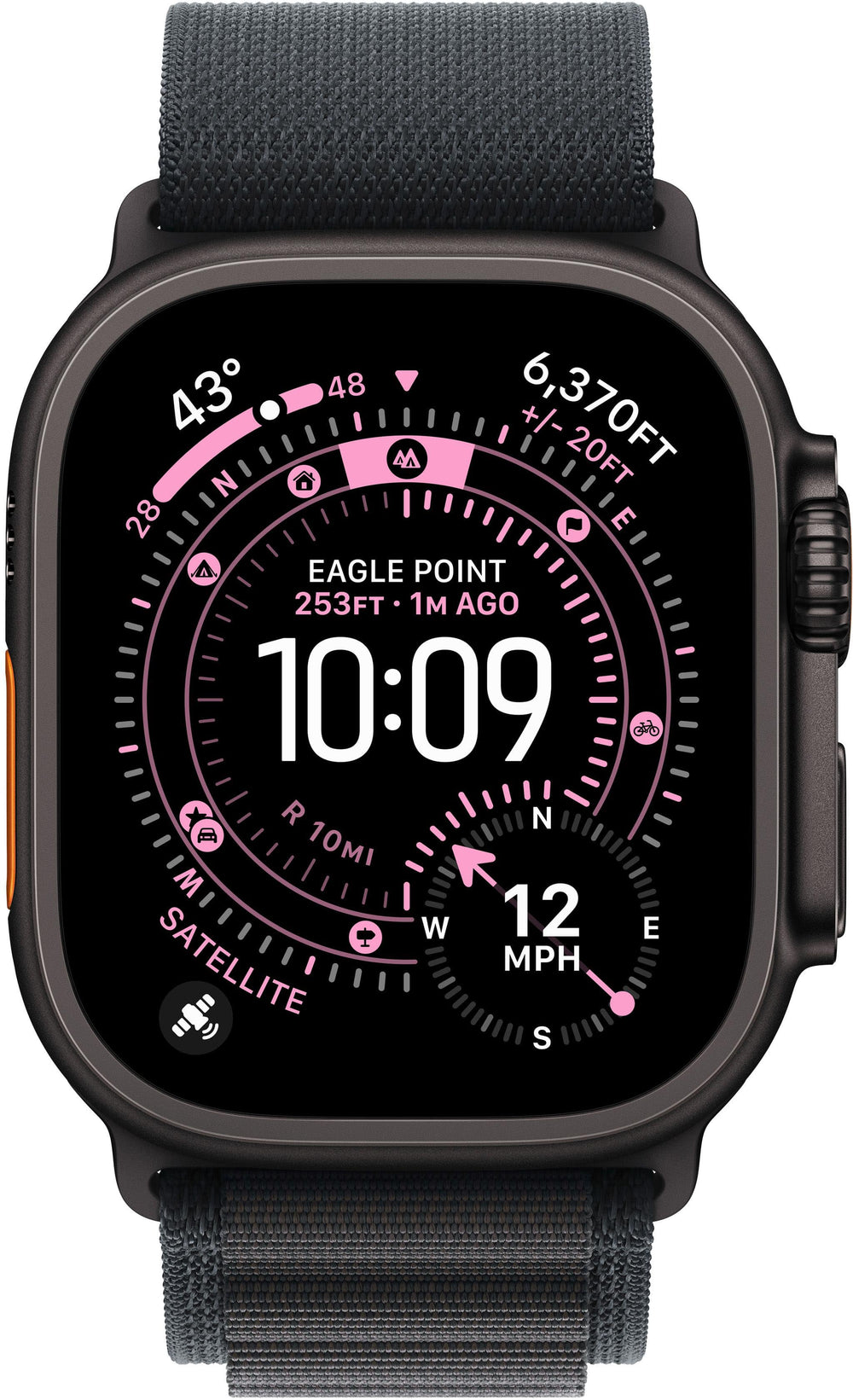 Apple Watch Ultra 3 (GPS+Cellular) 49mm Titanium Case with Black Alpine Loop - Large - Black - (2025)