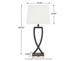 Makara - Metal Table Lamp (Set of 2) - Black / Brown