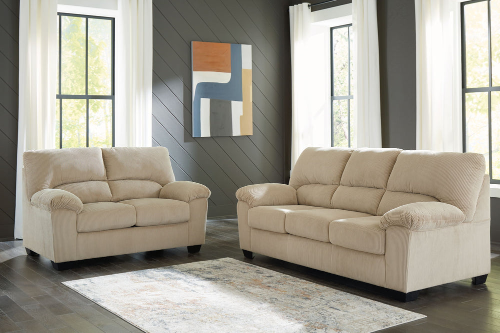 SimpleJoy - Living Room Set #beige #2pc.sofa,loveseat