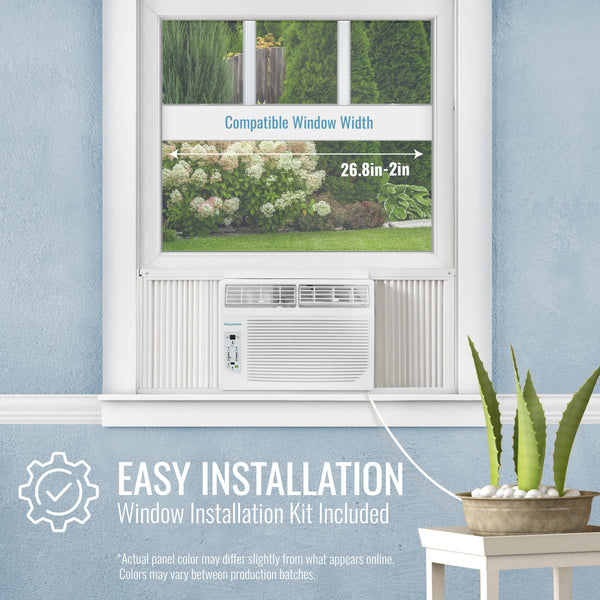 Keystone - 12,000/11,600 BTU 230V Window Air Conditioner with 11,000 BTU Supplemental Heat Function - White