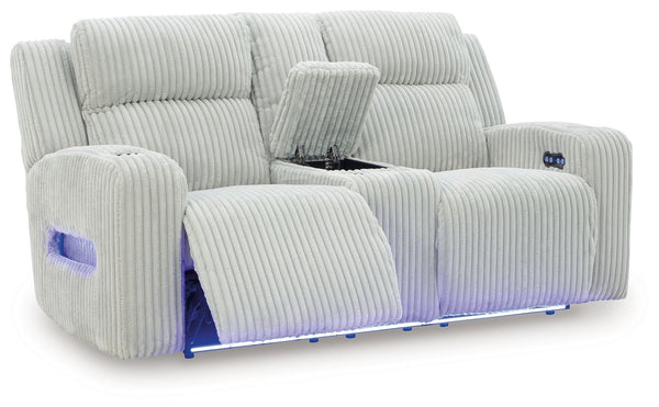Forest Lake - Power Reclining Loveseat With Console / Adj Headrest #lightgray