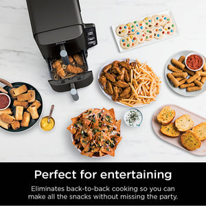 Ninja - DoubleStack 8 QT, 6-in-1, 2-Basket Air Fryer, Space Saving Design - Black