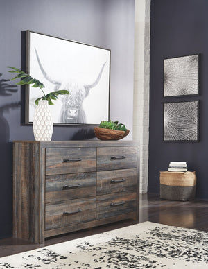 Drystan - Bedroom Set #beige #5pc.panelheadboard,dresser,mirror,chest,nightstand #queen