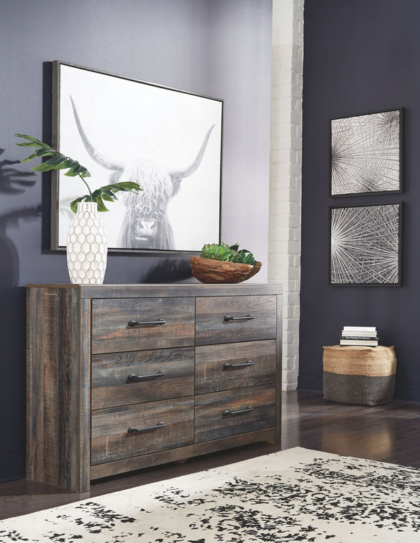 Drystan - Bedroom Set #beige #5pc.panelheadboard,dresser,mirror,chest,nightstand #queen