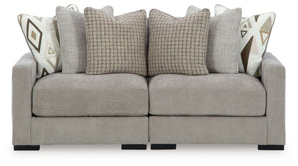 Aslan Court - 2-Piece Loveseat Sectional - Pebble