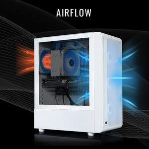 Thermaltake - Quartz i350 R4 Gaming Desktop 14th Gen Intel Core i5-14400F 2023 - 16GB Memory - NVIDIA GeForce RTX 3050 - 1TB NVMe M.2 - White