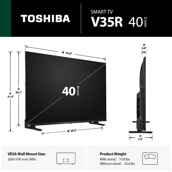 Toshiba - 40" Class V35 Series FHD 1080p Smart Fire TV (2025)