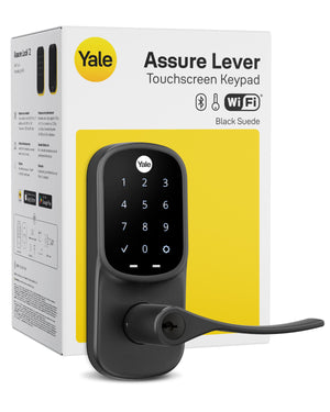 Yale - Assure Lock - Smart Lock Wi-Fi Lever with Touchscreen Keypad | Key Access - Black Suede