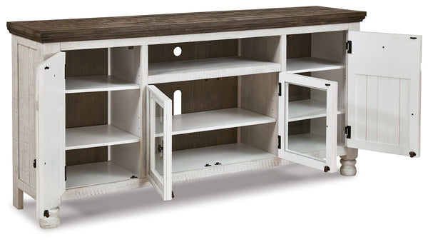 Havalance - Mueble de TV extragrande - 4 puertas - Marrón/Beige