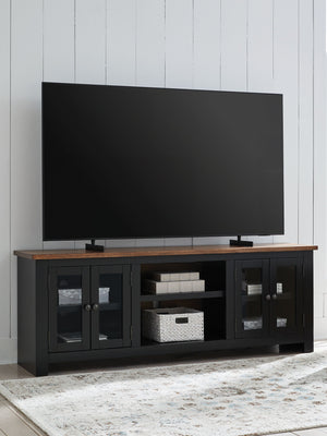Wildenauer - Mueble de TV extragrande con opción de chimenea - Marrón / Negro