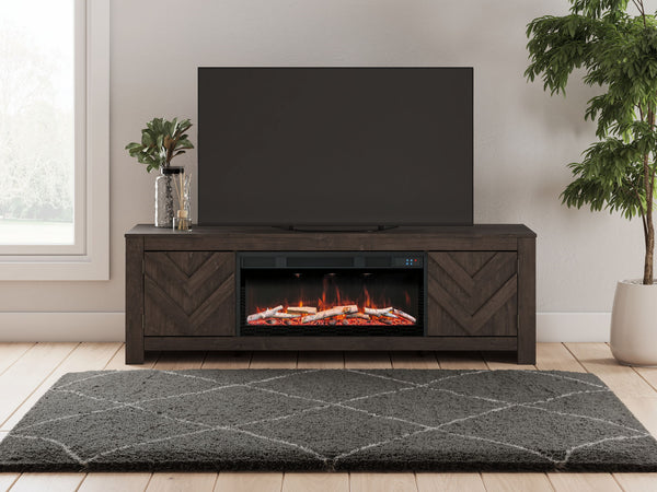 Cayboni - LG TV Stand With Fireplace Option #black #fireplacetvstands