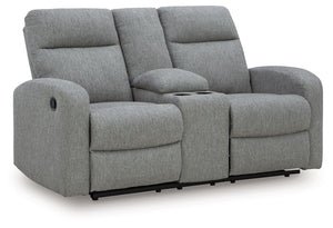 Gauntlet - Sofá reclinable doble con consola - Sterling