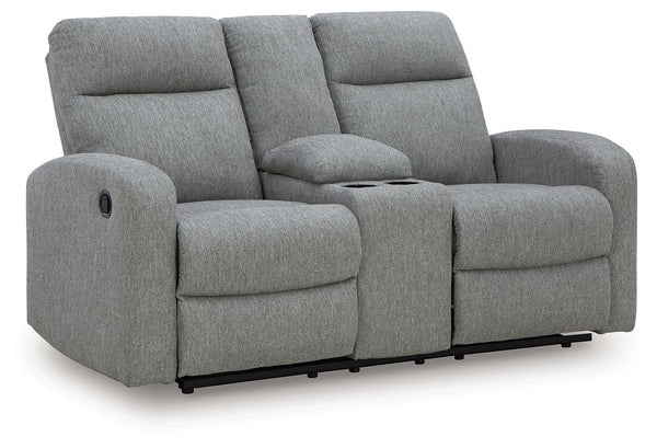 Gauntlet - Sofá reclinable doble con consola - Sterling