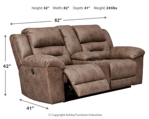 Stoneland - Power Reclining Loveseat #lightbrown