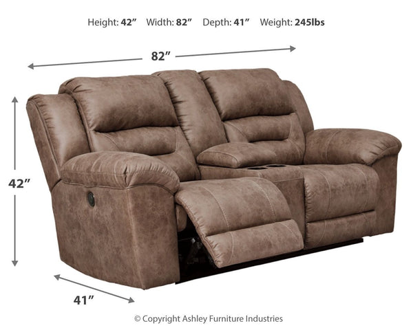 Stoneland - Power Reclining Loveseat #lightbrown