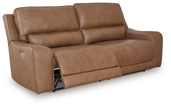 DeepWakes - 2 Seat Power Reclining Sofa With Adjustable Headrest #lightbrown