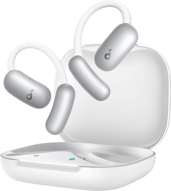 Soundcore - by Anker AeroFit 2 A.I. Assistant Open-Ear Bluetooth Headphones with Real-Time Translation and Adjustable Ear Hooks - Pearl White