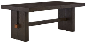Burkhaus - Mesa de comedor extensible rectangular - Marrón oscuro