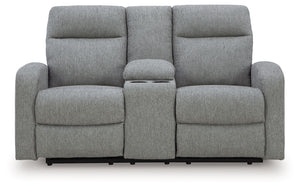 Gauntlet - Sofá reclinable doble con consola - Sterling