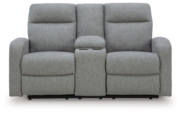Gauntlet - Sofá reclinable doble con consola - Sterling