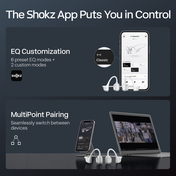 Shokz - OpenRun Pro 2 Wireless Bone Conduction Open-Ear Bluetooth Sports Headphones - Silver