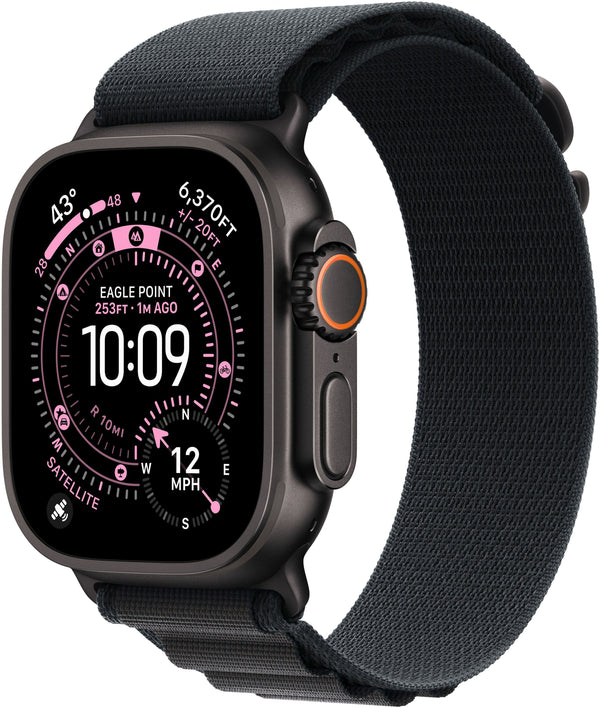 Apple Watch Ultra 3 (GPS+Cellular) 49mm Titanium Case with Black Alpine Loop - Small - Black - (2025)