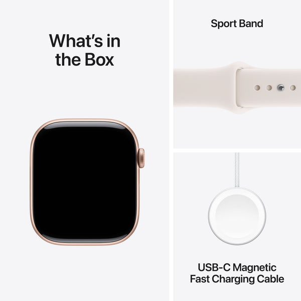 Apple Watch Series 11 (GPS) 46mm Rose Gold Aluminum Case with Light Blush Sport Band - M/L - Rose Gold - (2025)