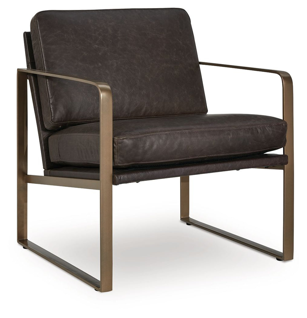 Bradett - Sillón decorativo - Marrón oscuro / Acabado dorado