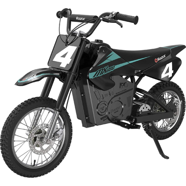 Razor - MX650 Dirt Rocket Off-Road Motocross Electric Ride-On Bike w/ 10 miles Max Operating Range and 17 mph Max Speed - Black/Teal
