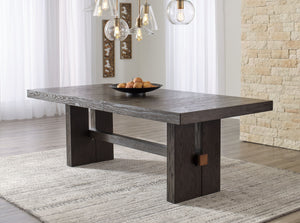 Burkhaus - Mesa de comedor extensible rectangular - Marrón oscuro