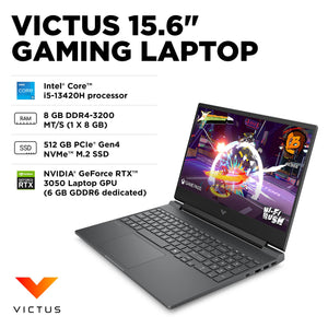 HP - Victus 15.6" 144Hz Full HD Gaming Laptop - Intel Core i5 13420H 2023 - 8GB Memory - NVIDIA GeForce RTX 3050 - 512GB SSD - Mica Silver
