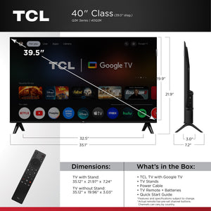 TCL - 40" Class Q3K Series 1080P FHD QLED Smart TV with Google TV (2025)