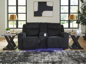 Forest Lake - Power Reclining Loveseat With Console / Adj Headrest #black