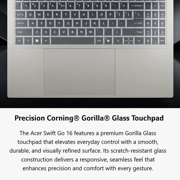 Acer - Swift Go 16 AI – Copilot+ PC – 16” 2K OLED Touchscreen Laptop – Intel Core Ultra 5 322 – 16GB Memory – 512GB Storage - Vapor Silver