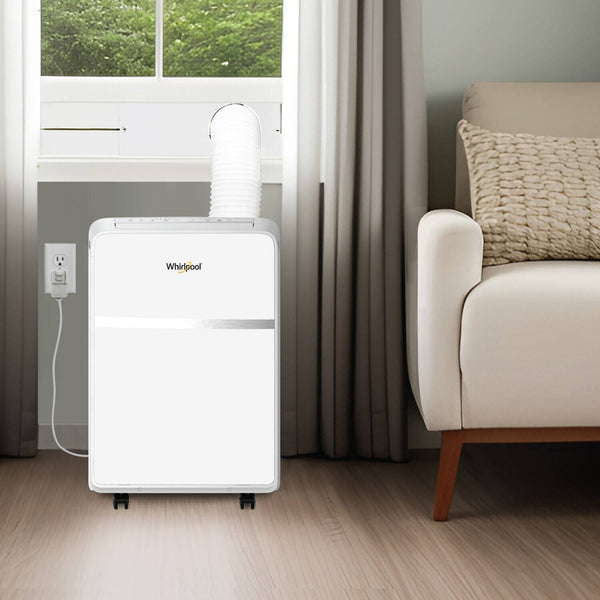 Whirlpool - 200 Sq. Ft. 8,000 BTU Portable Air Conditioner - White