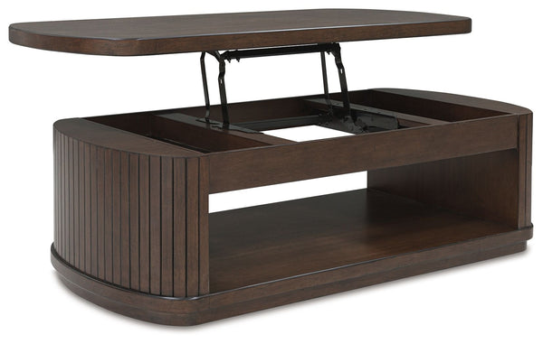 Korestone - Mesa de centro elevable - Marrón oscuro