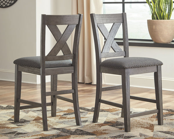 Caitbrook - Rectangular Counter Table Set #5pc.table,4upholsteredbarstools