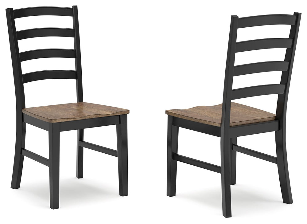 Wildenauer - Silla de comedor (Juego de 2) - Marrón / Negro