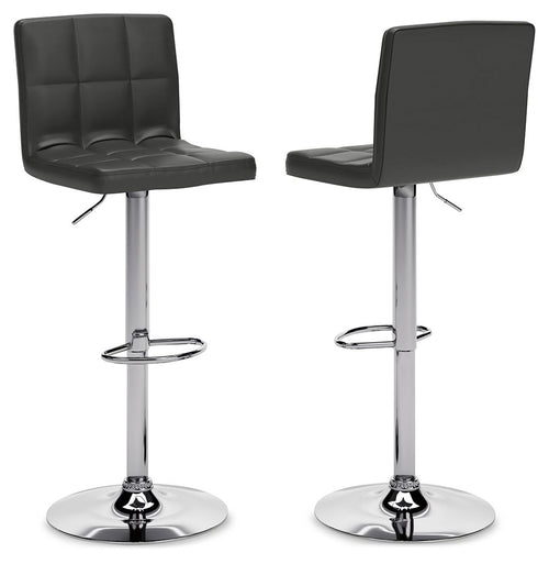 Bellatier - Adjustable Height Barstool (Set of 2) #black