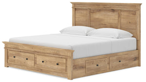 Makidern - Panel Storage Bed #lightbrown #king #2underbedstorageunitsandstoragefootboard