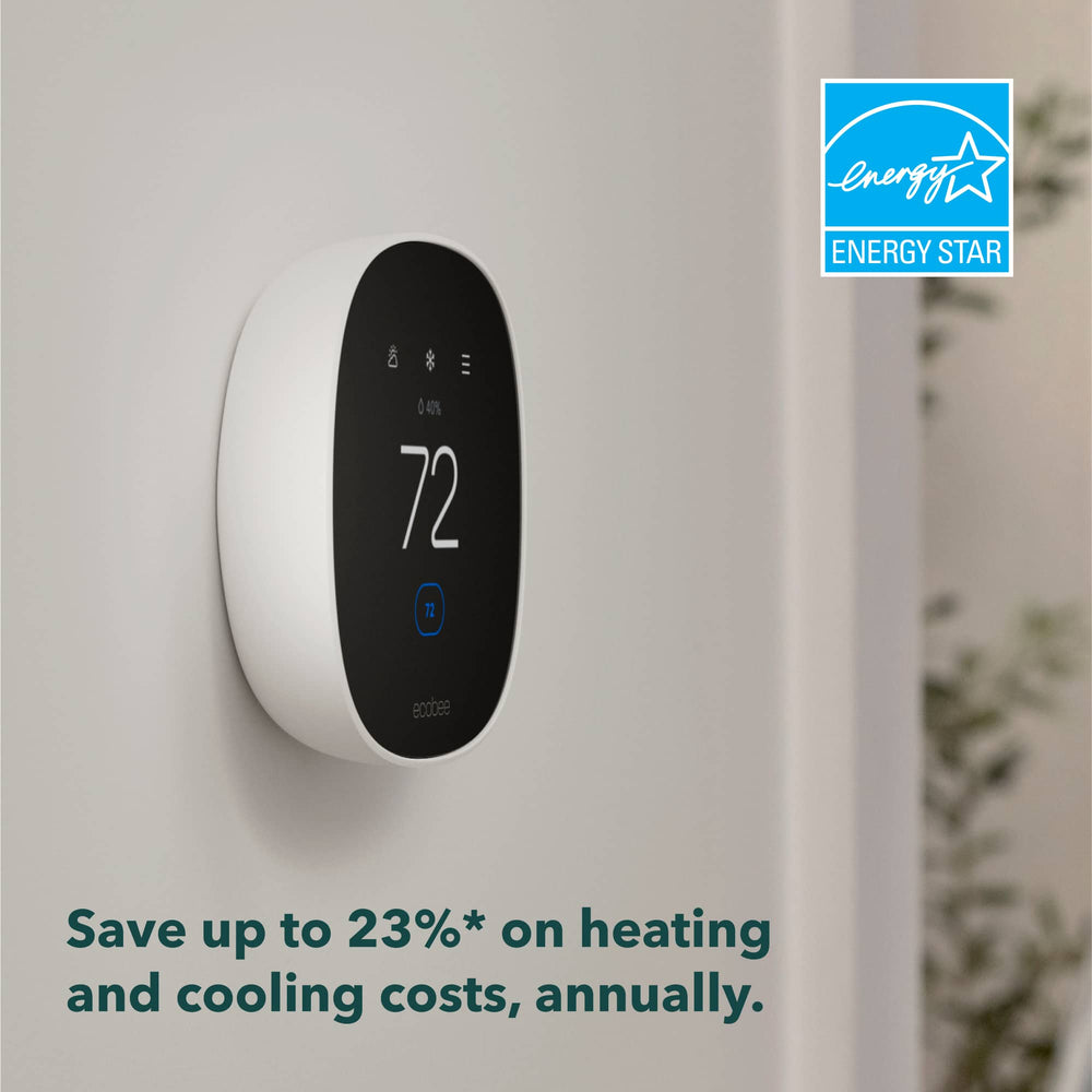 ecobee - Smart Thermostat Essential - Programmable Wi-Fi Thermostat - Works with Siri, Alexa, and Google Assistant - White