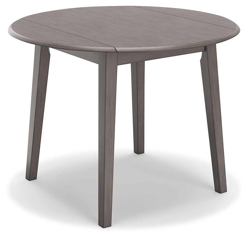 Shullden - Mesa de comedor redonda con alas abatibles - Gris