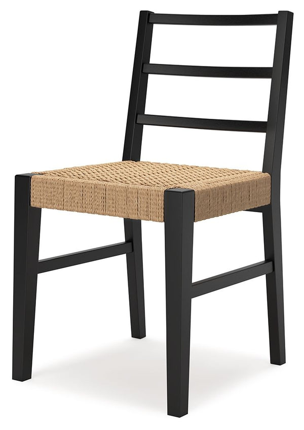 Isanti - Silla de comedor (Juego de 2) - Marrón claro / Negro