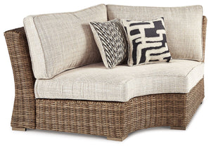 Beachcroft - Silla esquinera curva con cojín - Beige